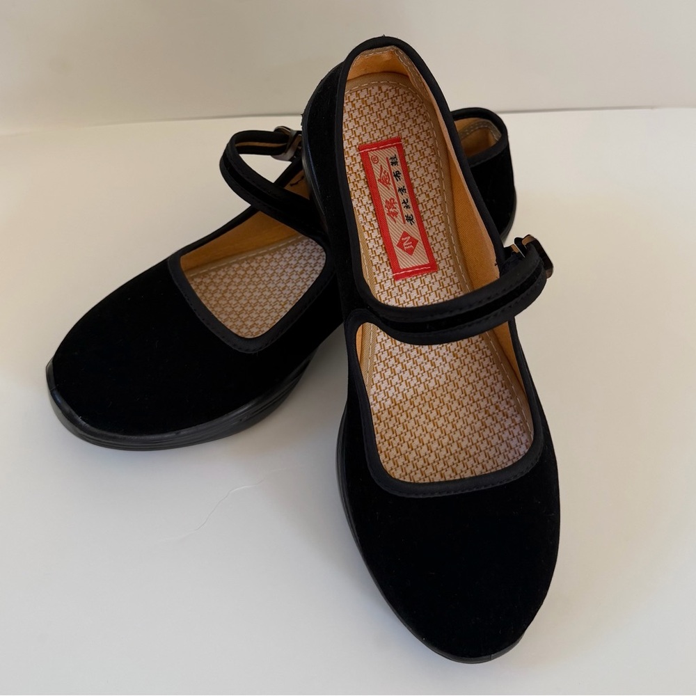 NEW Ladies Chinese Mary Jane Shoes Classic Velvet Ballet Shoe Cotton Flats